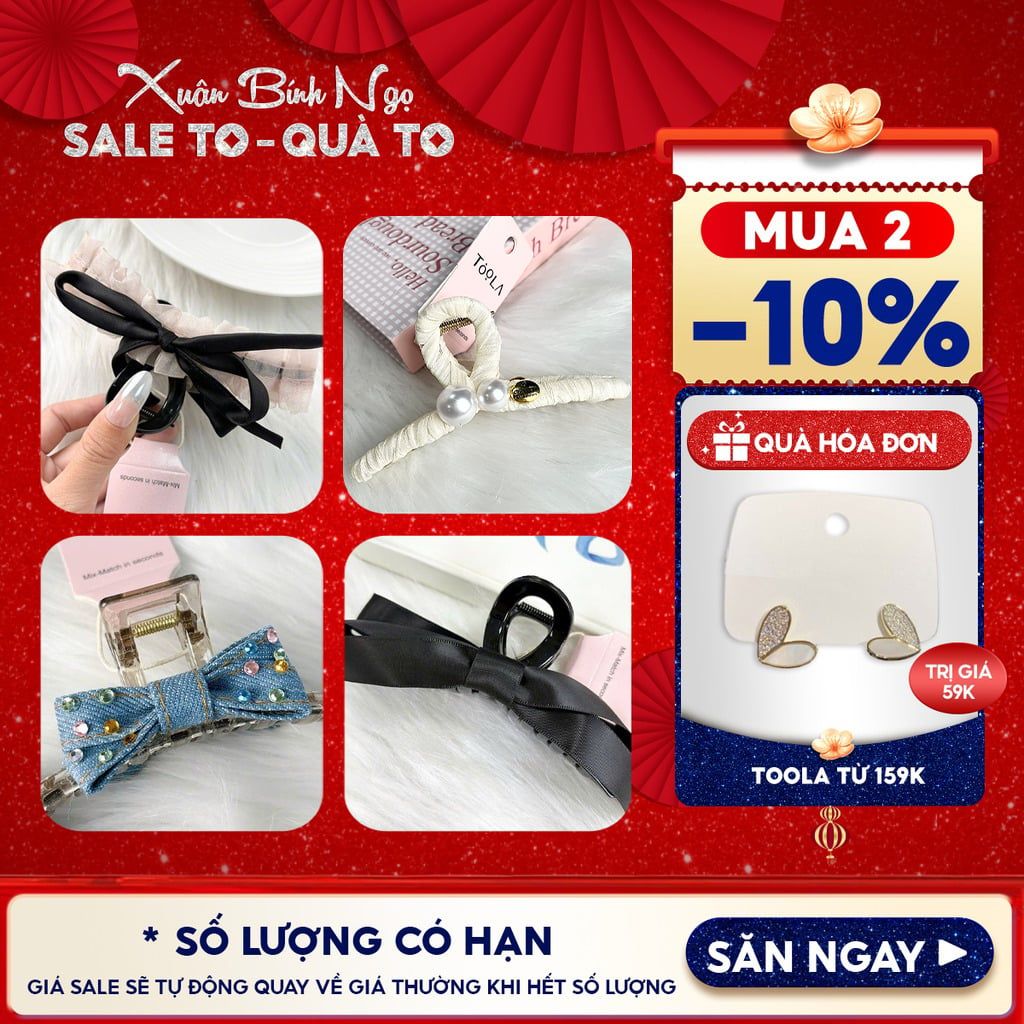 [NHẬP KHẨU] Kẹp Tóc Càng Cua Toola Kiểu Dáng Đơn Giản, Vintage, Tinh Tế Phong Cách Hàn Quốc
