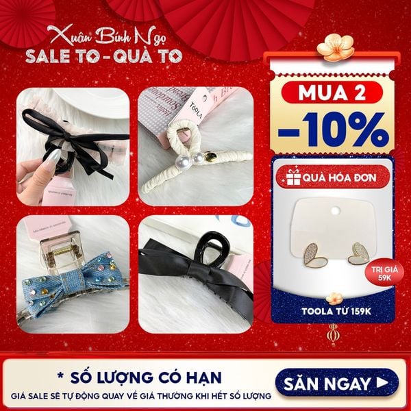  [NHẬP KHẨU] Kẹp Tóc Càng Cua Toola Kiểu Dáng Vintage, Tinh Tế Phong Cách Hàn Quốc 