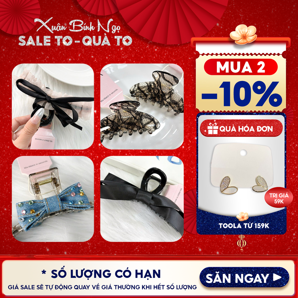 [NHẬP KHẨU] Kẹp Tóc Càng Cua Toola Kiểu Dáng Vintage, Tinh Tế Phong Cách Hàn Quốc