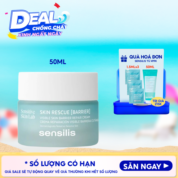  Kem Dưỡng Sensilis Làm Dịu, Hỗ Trợ Phục Hồi Da Skin Rescue [Barrier] 50ml 