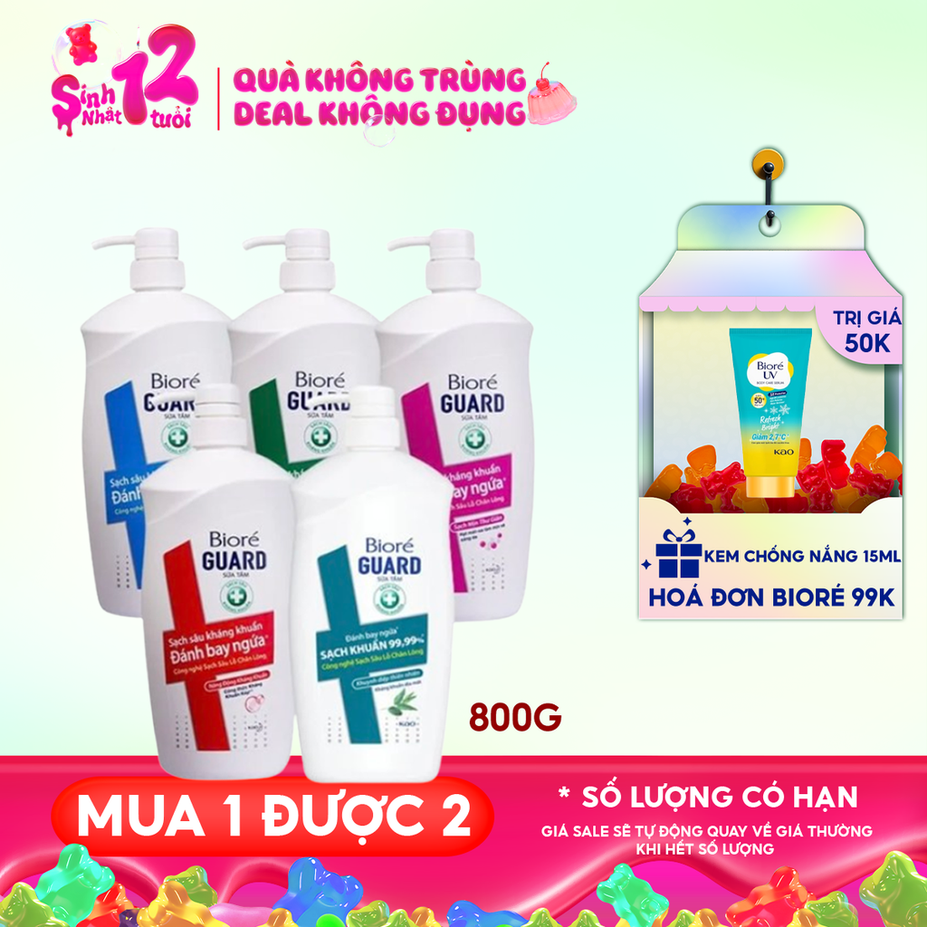 Sữa Tắm Sạch Sâu Kháng Khuẩn Bioré Guard
