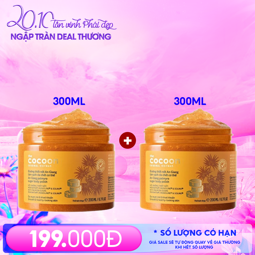 Tẩy Da Chết Body Cocoon Làm Đều Màu Da Và Dưỡng Mịn Da Chiết Xuất Cà Phê Dak Lak, Đường Thốt Nốt An Giang Body Polish