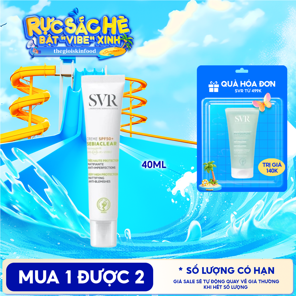 Kem Dưỡng SVR Cải Thiện Mụn, Thông Thoáng Lỗ Chân Lông Sebiaclear Mat + Pores 40ml