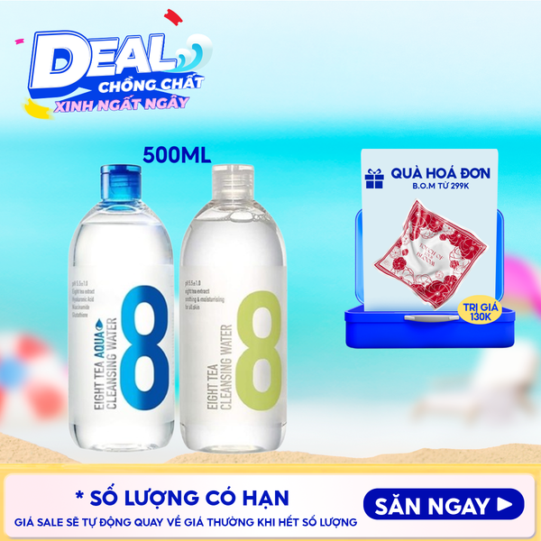  Nước Tẩy Trang B.O.M Chiết Xuất 8 Loại Trà Eight Tea Cleansing Water 500ml 