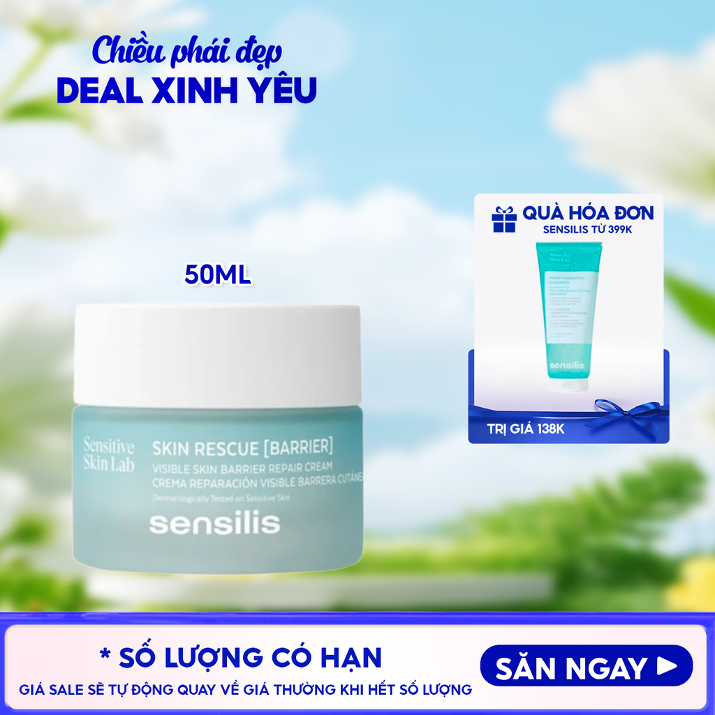 Kem Dưỡng Sensilis Làm Dịu, Hỗ Trợ Phục Hồi Da Skin Rescue [Barrier] 50ml