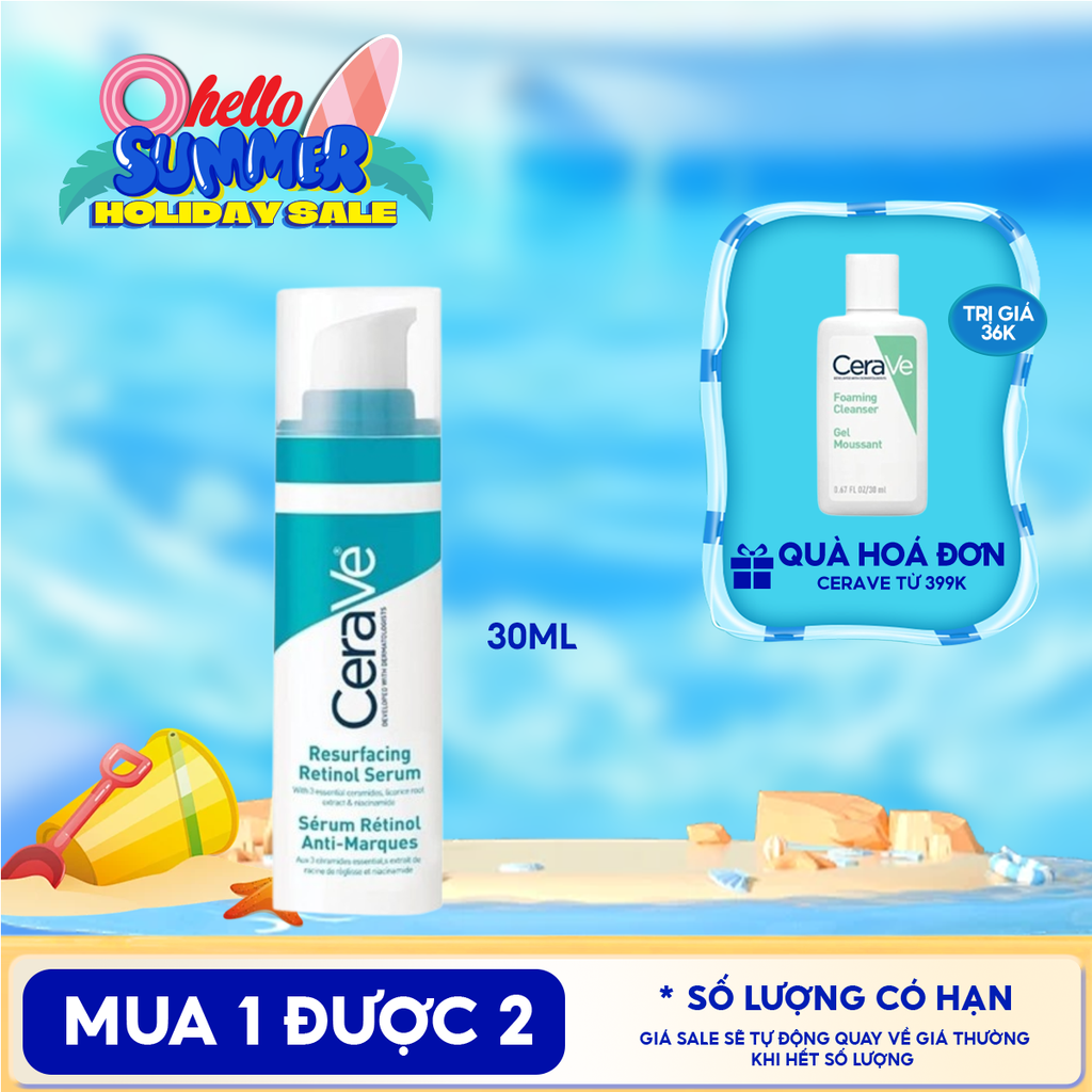 Serum Cerave Giúp Hỗ Trợ Mờ Thâm Mụn Resurfacing Retinol Serum 30ml
