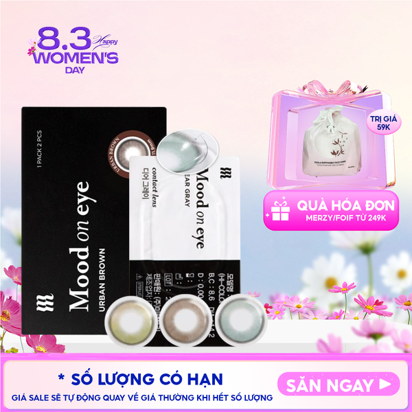  Kính Áp Tròng Merzy Lens Mắt Màu Tự Nhiên, Cao Cấp Hàn Quốc Mood On Eye Contact Lens 
