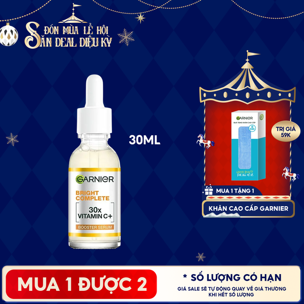  Serum Garnier Tinh Chất Hỗ Trợ Sáng Da, Mờ Thâm Light Complete Vitamin C 30X Booster Serum 