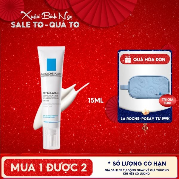  Kem Giảm Mụn La Roche-Posay Dành Cho Mụn Sưng Đỏ Effaclar A.I 15ml 
