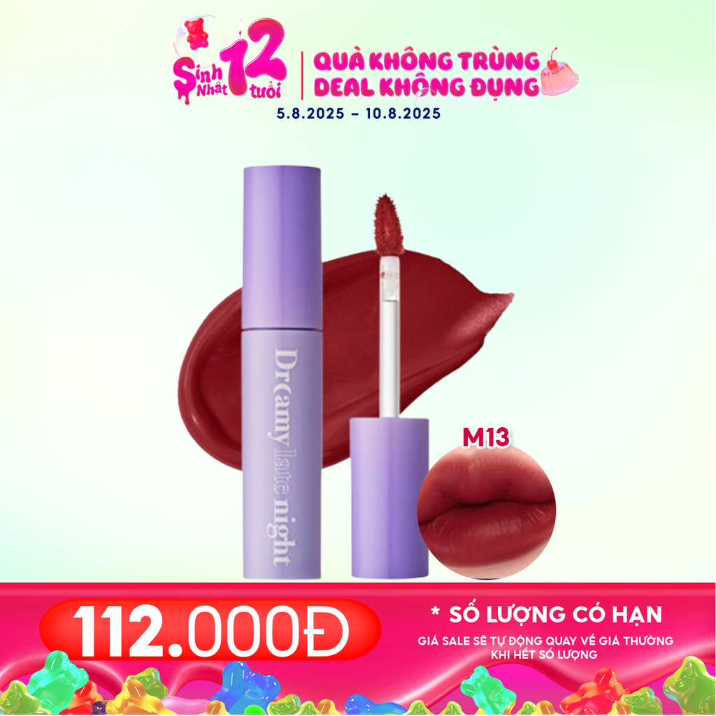 [Màu 9-17] Son Kem Lì, Mịn Mượt Nhẹ Môi Merzy Dreamy Late Night Mellow Tint 4g