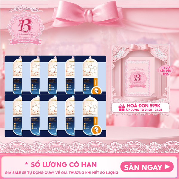 Combo 10 Miếng Măt Nạ Giấy Foodaholic Dưỡng Ẩm, Hỗ Trợ Dưỡng Trắng Da Hàn Quốc Essential Mask (Vitamin A, B, C, D, E, K, Ngọc Trai, Tổ Yến) 23g 