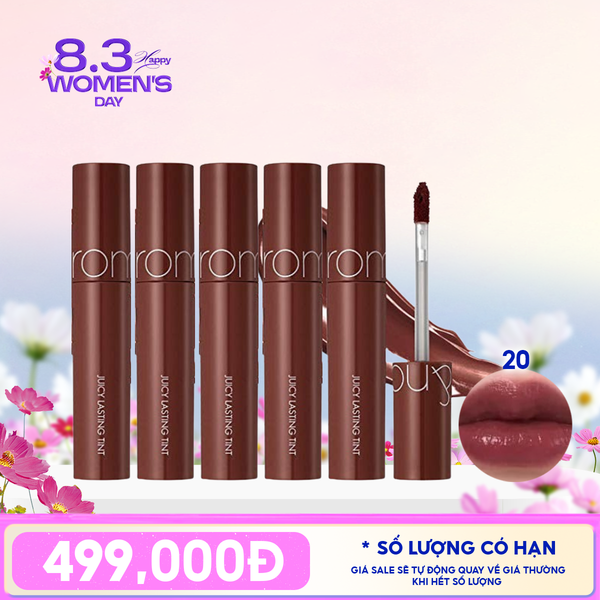  [PACK TIẾT KIỆM 47%] 5 Son Tint Lì Romand Căng Bóng The Juicy Lasting Tint 