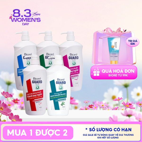  Sữa Tắm Sạch Sâu Kháng Khuẩn Bioré Guard 