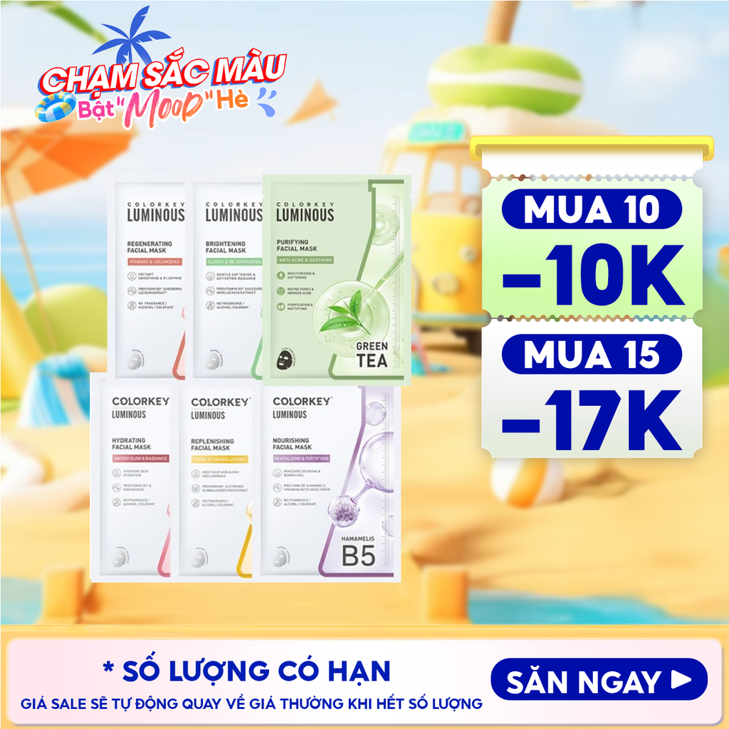 Mặt Nạ Giấy Colorkey Dưỡng Ẩm, Làm Dịu Da, Hỗ Trợ Dưỡng Sáng Facial Mask