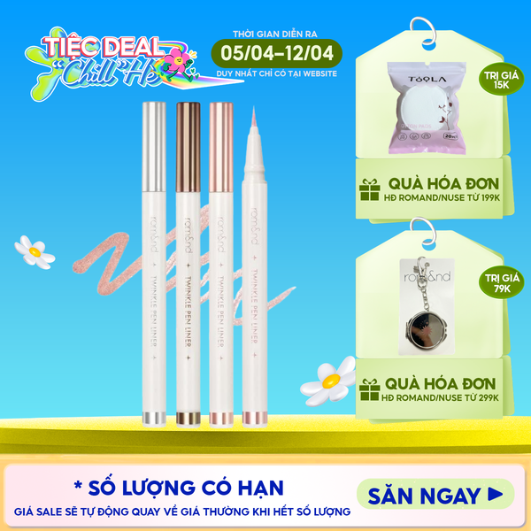  Bút Nhũ Mắt Romand Dạng Gel, Kẻ Bọng Mắt Ánh Nhũ Lấp Lánh, Lâu Trôi Twinkle Pen Liner 0.5g 