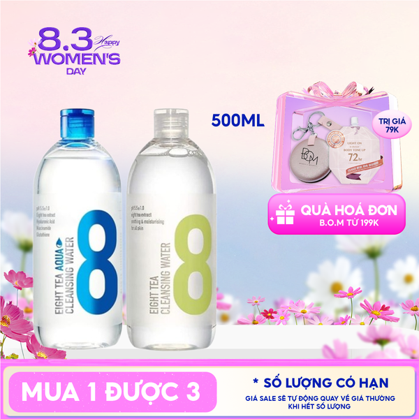  Nước Tẩy Trang B.O.M Chiết Xuất 8 Loại Trà Eight Tea Cleansing Water 500ml 