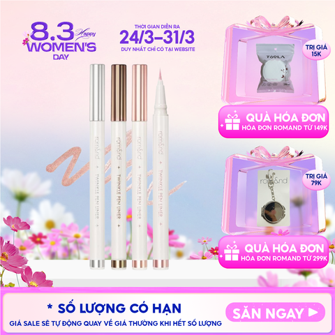 Bút Nhũ Mắt Romand Dạng Gel, Kẻ Bọng Mắt Ánh Nhũ Lấp Lánh, Lâu Trôi Twinkle Pen Liner 0.5g