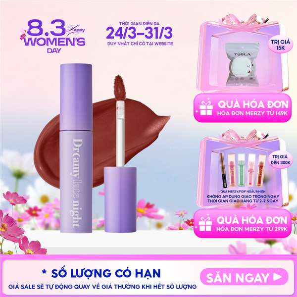  [Màu 13-17] Son Kem Lì, Mịn Mượt Nhẹ Môi Merzy Dreamy Late Night Mellow Tint 4g 