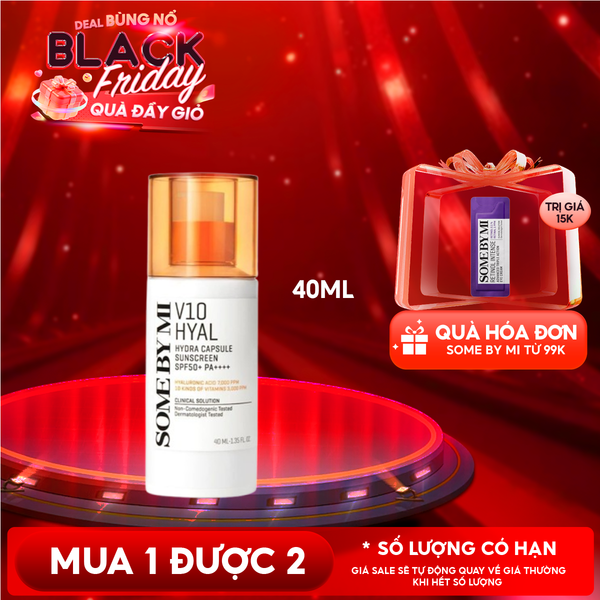  Kem Chống Nắng Some By Mi Dưỡng Ẩm, Làm Dịu Da V10 Hyal Hydra Capsule Suncreen SPF50+ PA++++ 40ml 