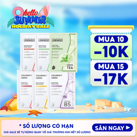 Mặt Nạ Giấy Colorkey Dưỡng Ẩm, Làm Dịu Da, Hỗ Trợ Dưỡng Sáng Facial Mask