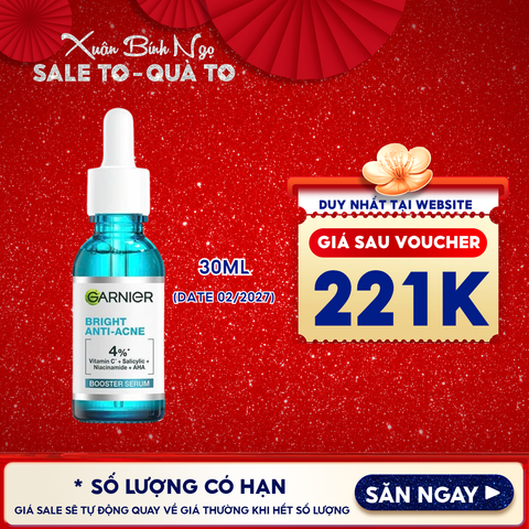 Serum Garnier Tinh Chất Dưỡng Sáng Da, Mờ Thâm Nám Skin Naturals Bright Complete Anti - Acne Booster Serum