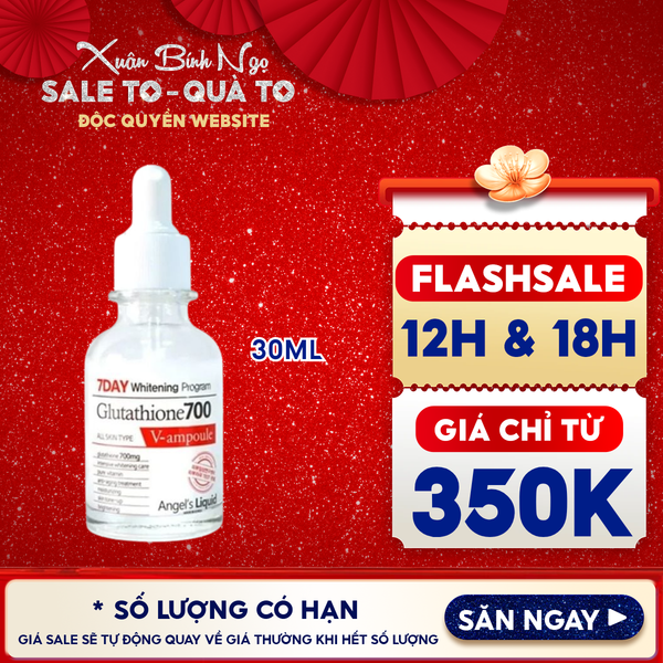 Serum Angel's Liquid Huyết Thanh Hỗ Trợ Dưỡng Trắng Da, Làm Mờ Thâm Nám Glutathione 700 V-Ampoule 30ml 