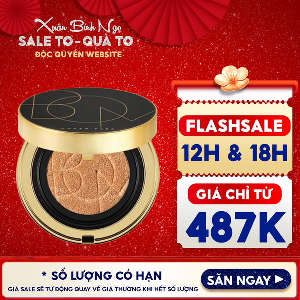  Phấn Nước  B.O.M Trang Điểm Che Phủ Tốt, Khuyết Điểm, Lâu Trôi Cover Flex Cushion SPF50+/ PA+++ 15g 