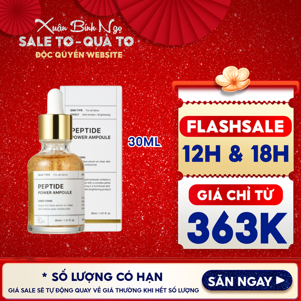  Serum B.O.M Chiết Xuất Vàng 24K Hỗ Trợ Làm Sáng Da Peptide Power Ampoule 30ml 