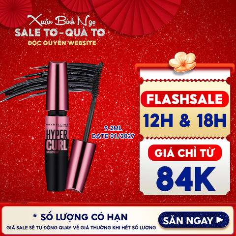 Mascara Làm Dài Và Cong Mi, Không Lem Không Trôi Maybelline The Hyper Curl Mascara 9.2ml