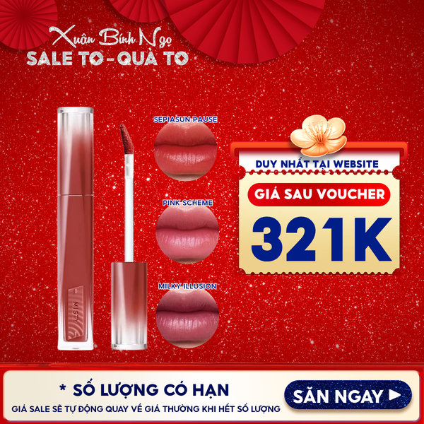  Son Bóng Pha Lê 3CE Căng Bóng, Ẩm Mượt Misty Lip Bare 4.6g 