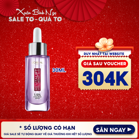 Serum L'Oreal Cấp Ẩm, Cải Thiện Nếp Nhăn Revitalift 1.5% Hyaluronic Acid Serum