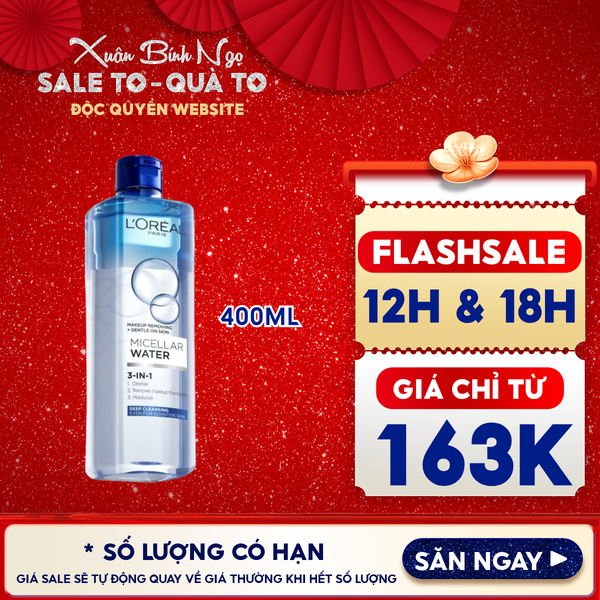  Nước Tẩy Trang L'Oreal Làm Sạch Tươi Mát, Dưỡng Ẩm Cho Da 3-in-1 Micellar Water 