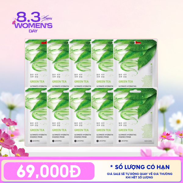  Combo 10 Mask: Mặt Nạ Jkosmec Tinh Chất Cấp Ẩm Chuyên Sâu Ultimate Hydrating Essence Mask 25ml (10 miếng) 