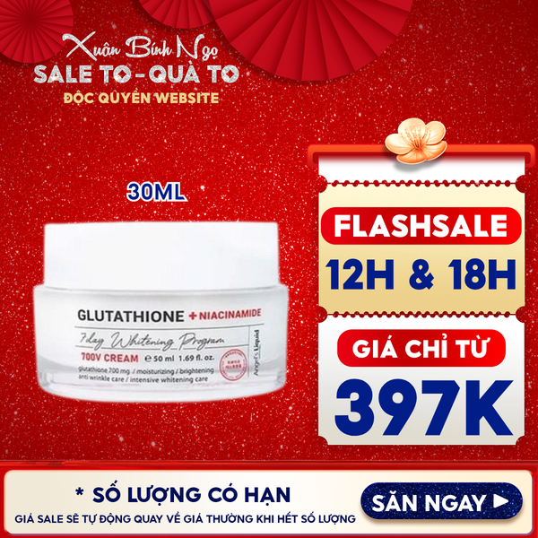  Kem Dưỡng Angel's Liquid Hỗ Trợ Dưỡng Trắng Glutathione + Niacinamide 7Day Whitening Program 700 V-Cream 50ml 