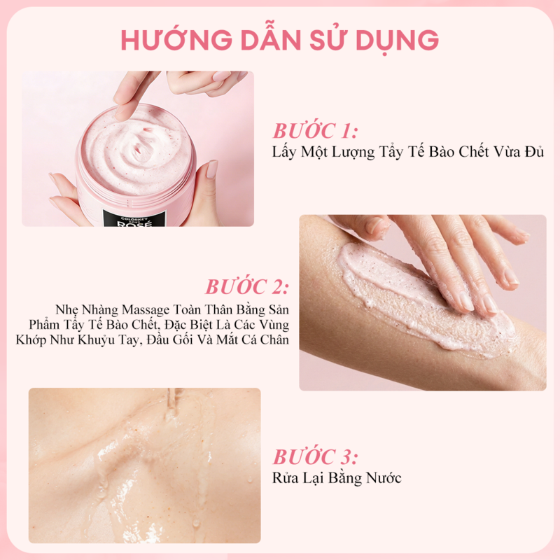 Tẩy Tế Bào Chết Body Colorkey Dưỡng Da Sáng Mịn Rosé Rosé Crush Perfumed Brightening Body Scrub 200g