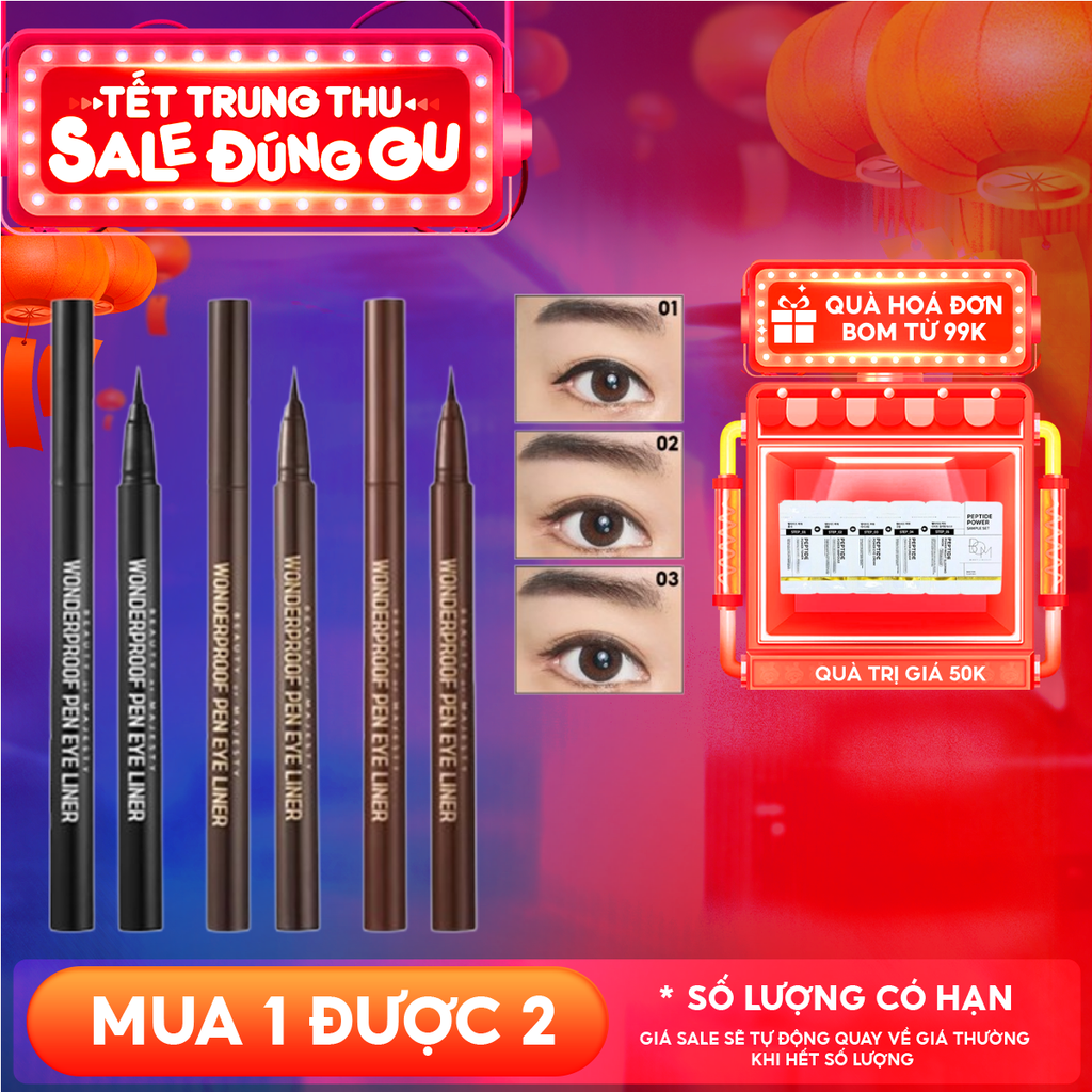 Bút Kẻ Mắt Nước B.O.M Sắc Nét, Chống Trôi Wonderproof Pen Eye Liner 0.5g