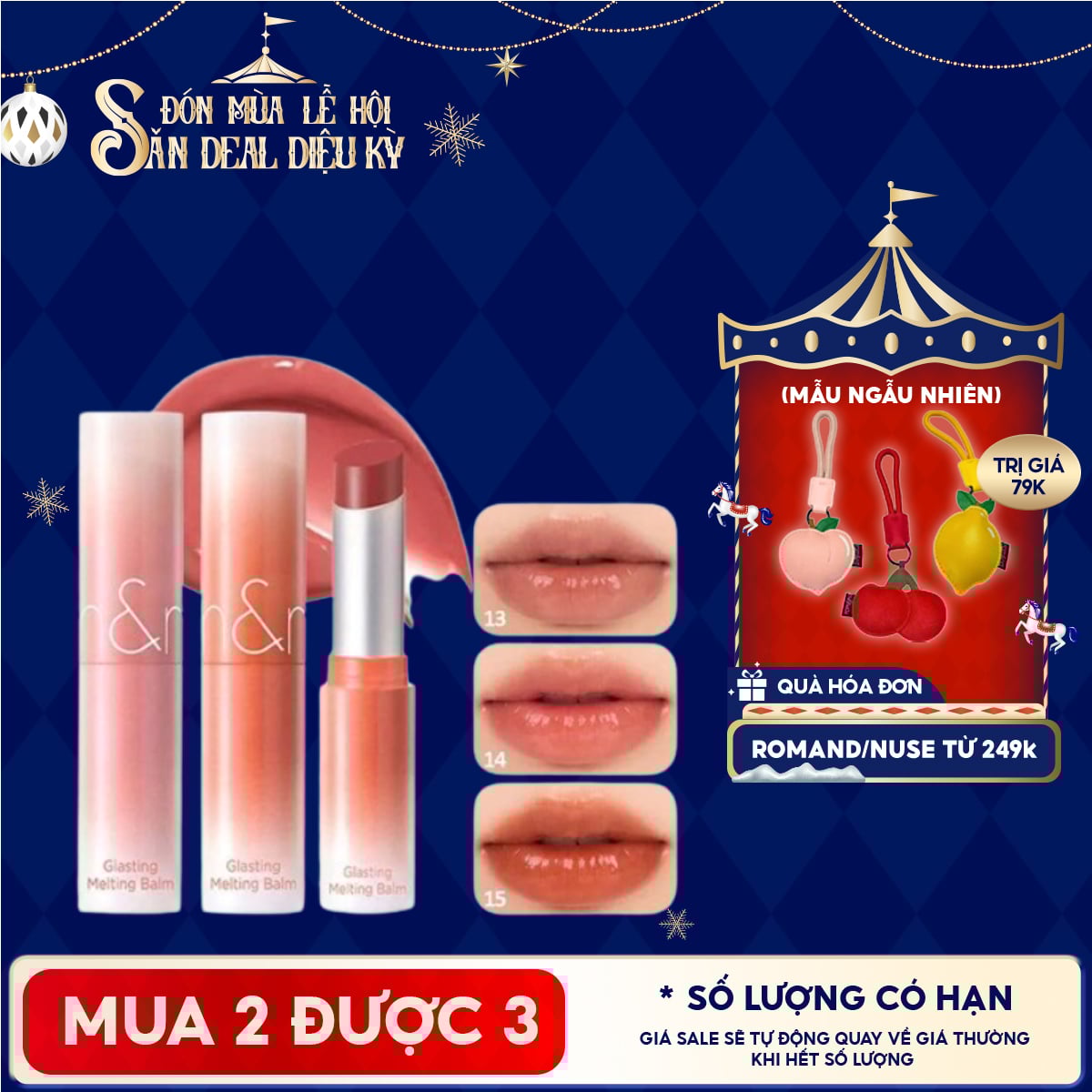 DUSTY ON THE NUDE Son Dưỡng Dạng Thỏi Có Màu Thuần Chay Romand Glasting Melting Balm 3.5g
