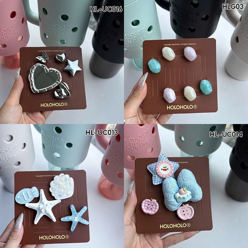 Set Charm Bình Nước DIY HOLOHOLO Phụ Kiện Trang Trí