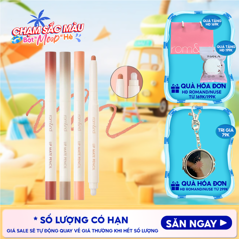 Chì Kẻ Viền Môi Romand Nhung Lì, Lâu Trôi, Thiết Kế 2 Đầu Lip Mate Pencil 0.5g