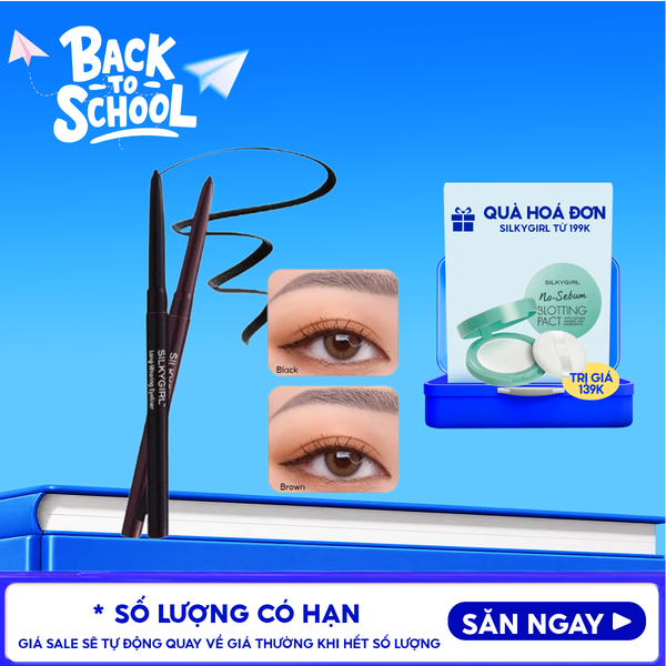  Chì Kẻ Mắt Siêu Mảnh, Sắc Nét Lâu Trôi Silkygirl Long-Wearing Eyeliner 0.28g 