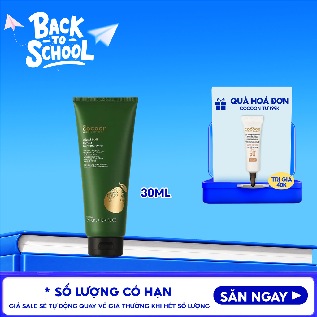 Dầu Xả Cocoon Tinh Chất Dầu Bưởi Giúp Giảm Gãy Rụng & Hỗ Trợ Mọc Tóc Pomelo Conditioner