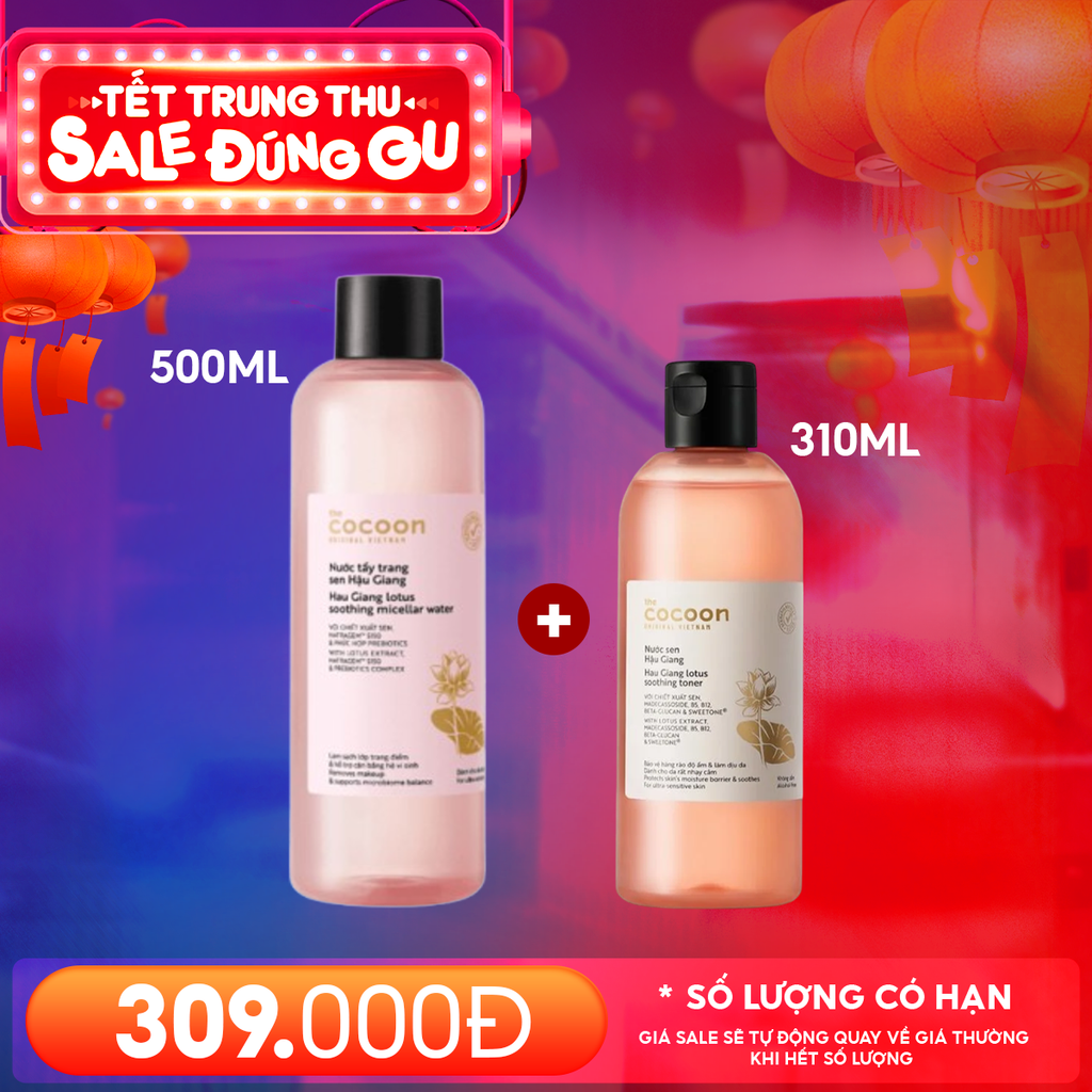 Nước Tẩy Trang Cocoon Sen Hậu Giang Hau Giang Lotus Soothing Micellar Water 500ml