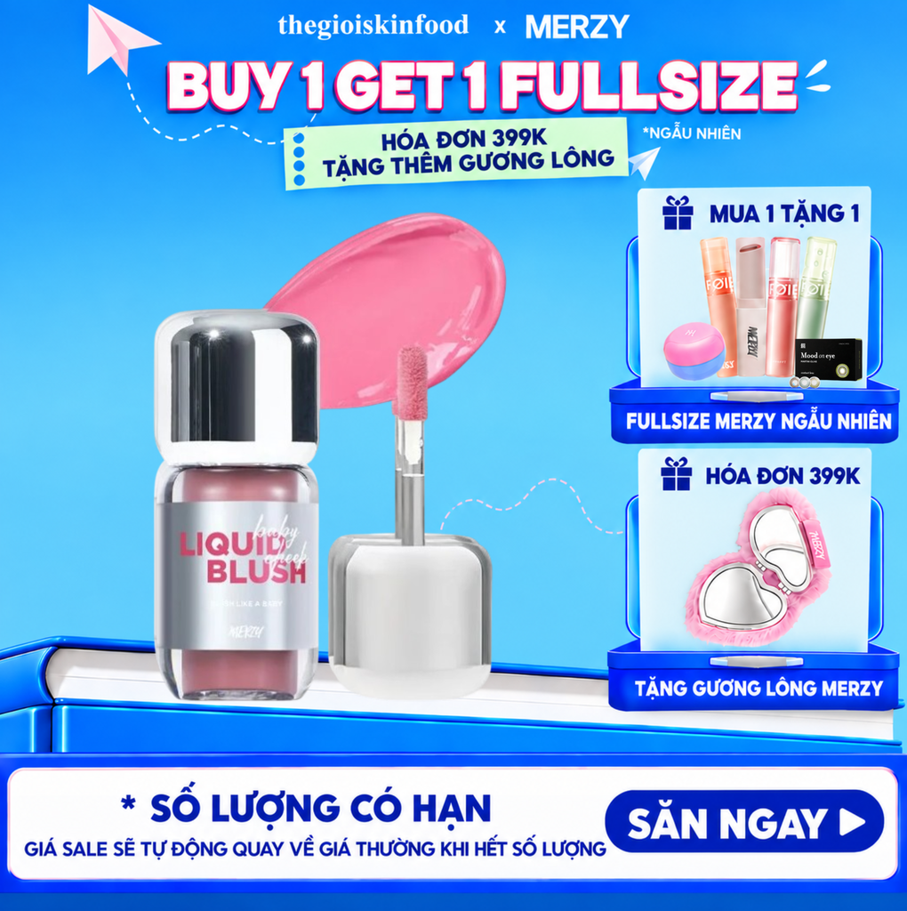 Má Hồng Kem Merzy Mịn Lì Baby Cheek Liquid Blush 4.6g