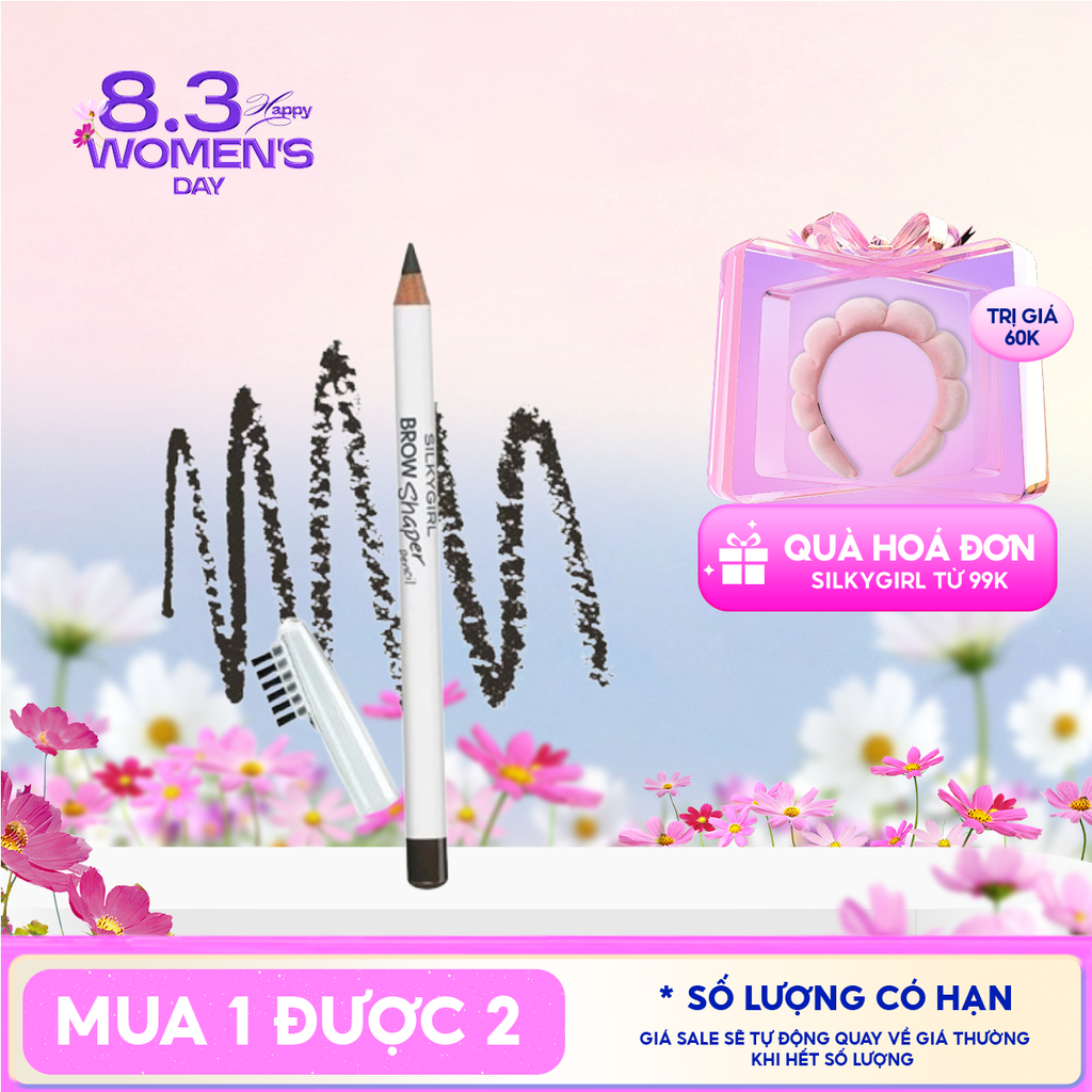Chì Kẻ Mày Silkygirl Kèm Chổi Tiện Dụng, Dễ Vẽ Brow Shaper Pencil 1.14g