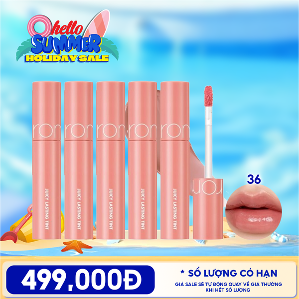  [PACK TIẾT KIỆM 47%] 5 Son Tint Lì Romand Căng Bóng The Juicy Lasting Tint 