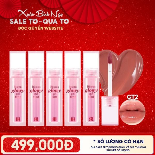  [ĐỘC QUYỀN - COMBO SIÊU HỜI] 5 Son Bóng Pha Lê Merzy Căng Mọng, Bền Màu Bisous Glowy Gel Tint 