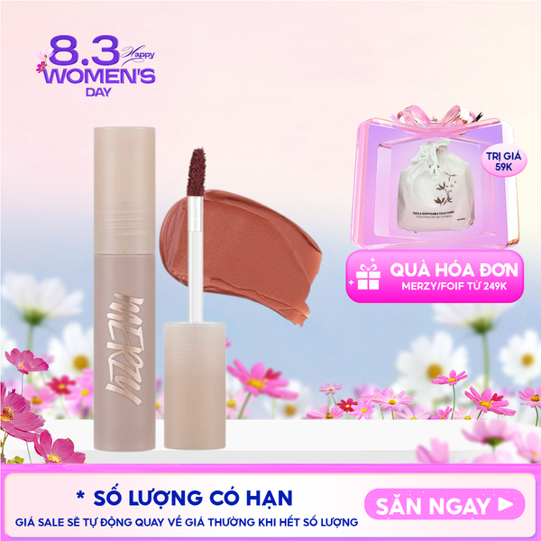  [Academia Collection] Son Kem Merzy Siêu Lì, Lâu Trôi, Lên Màu Chuẩn Academia Mellow Tint 4g 