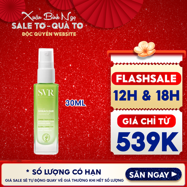  Serum SVR Hỗ Trợ Giảm Mụn, Làm Mờ Thâm Sạm Và Mềm Mịn Da SVR Sebiaclear Serum 30ml 