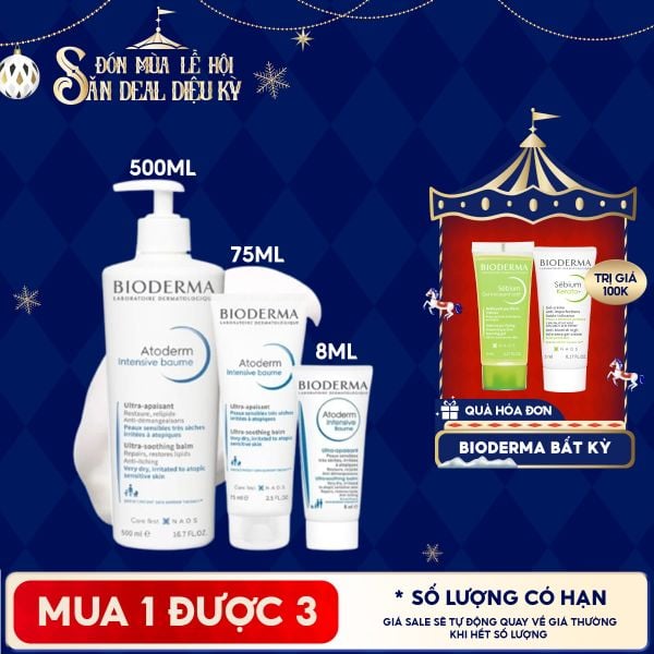  Kem Dưỡng Ẩm Bioderma Chuyên Sâu, Làm Dịu Da Atoderm Intensive Baume 