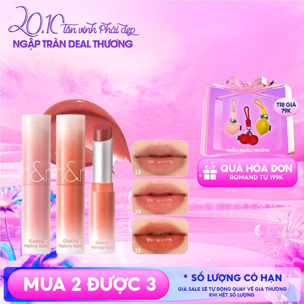 [DUSTY ON THE NUDE] Son Dưỡng Dạng Thỏi Có Màu Thuần Chay Romand Glasting Melting Balm 3.5g